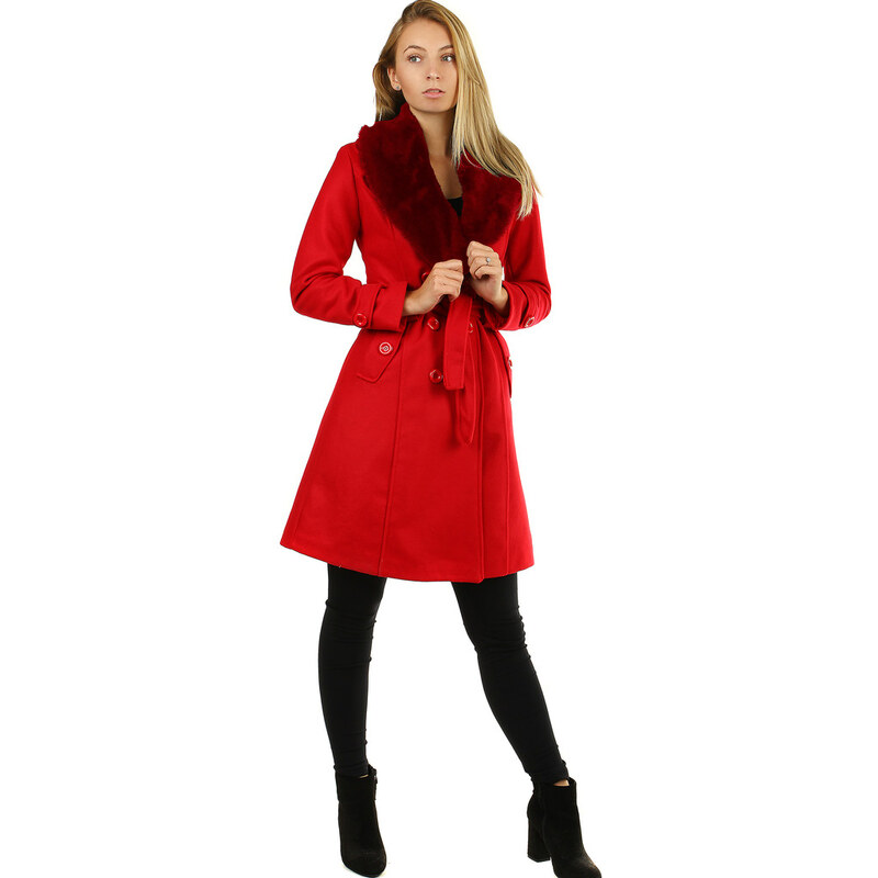 Glara Flaušový dámsky kabát 35115705