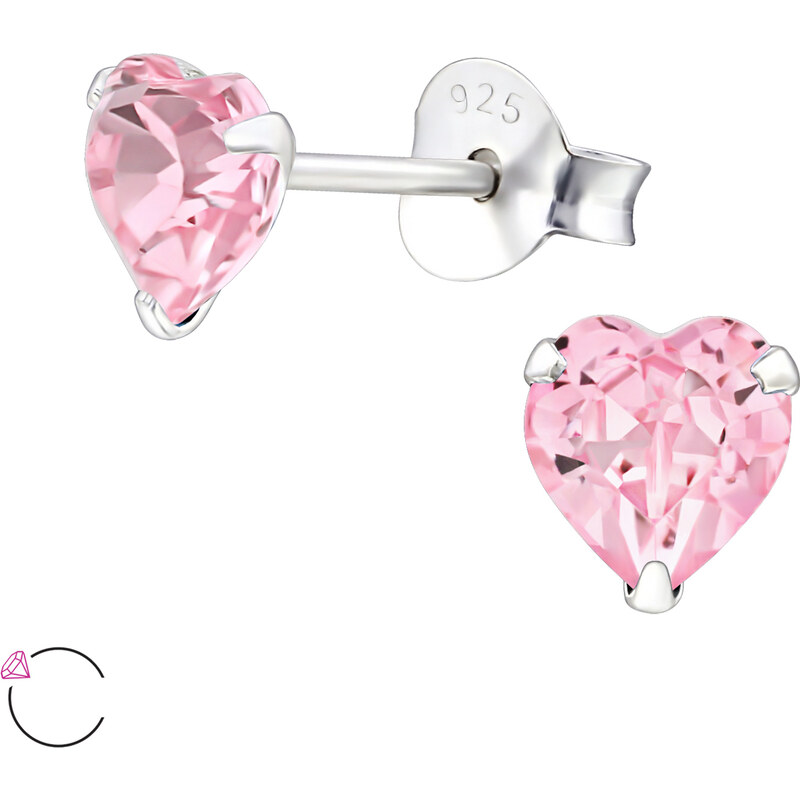 Olivie Strieborné náušnice SRDCE ROSE light 3204 35296261