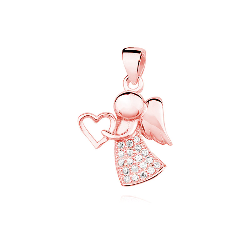 Olivie Strieborný prívesok ROSE ANJEL so srdiečkom 4502 20803349