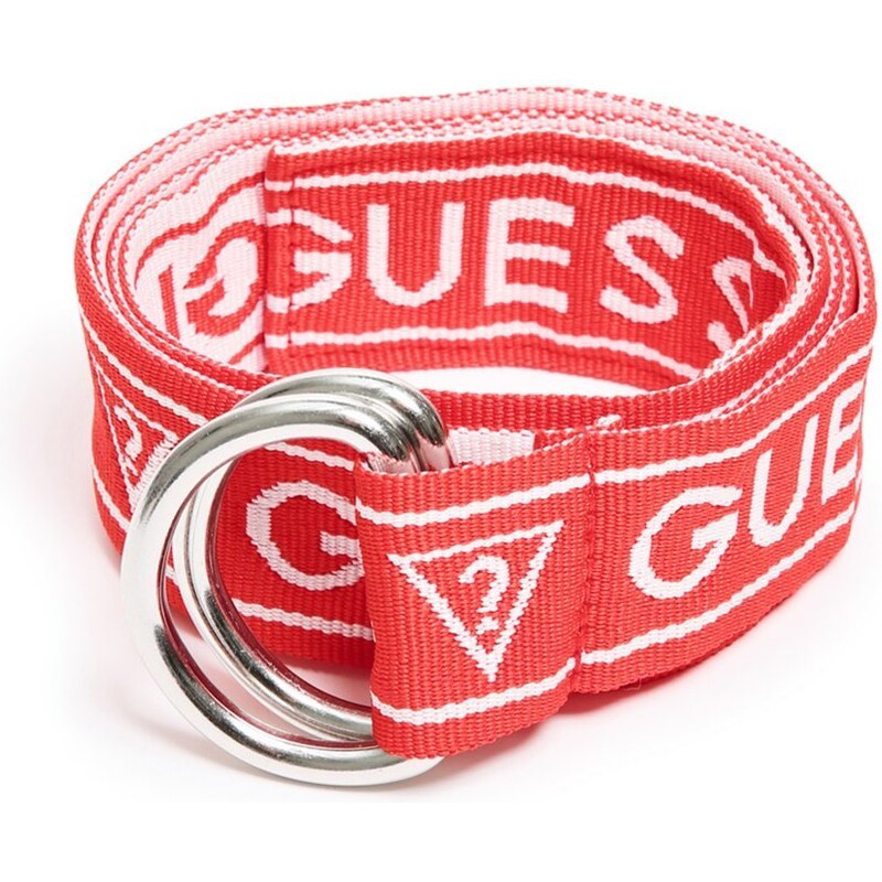 GUESS opasok Logo Woven Belt červený, 12141