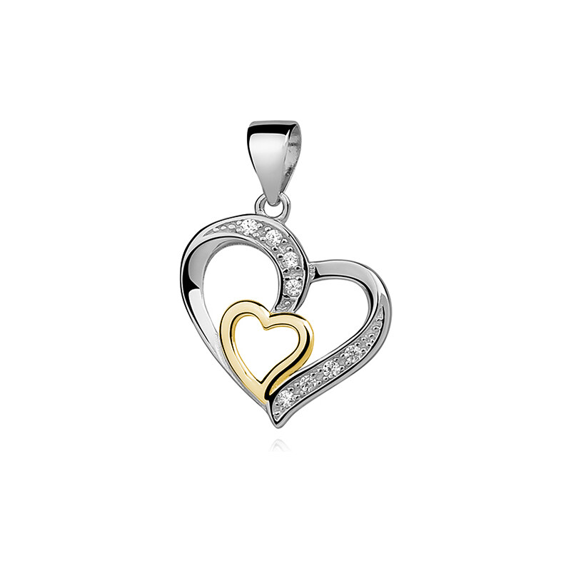 Olivie Strieborný prívesok SRDCE V SRDCI 3300 11679951