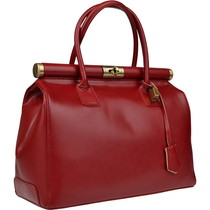 Červená kožená talianska kabelka Laureta Rossa Lisciare NovaKabelka.sk 60189527