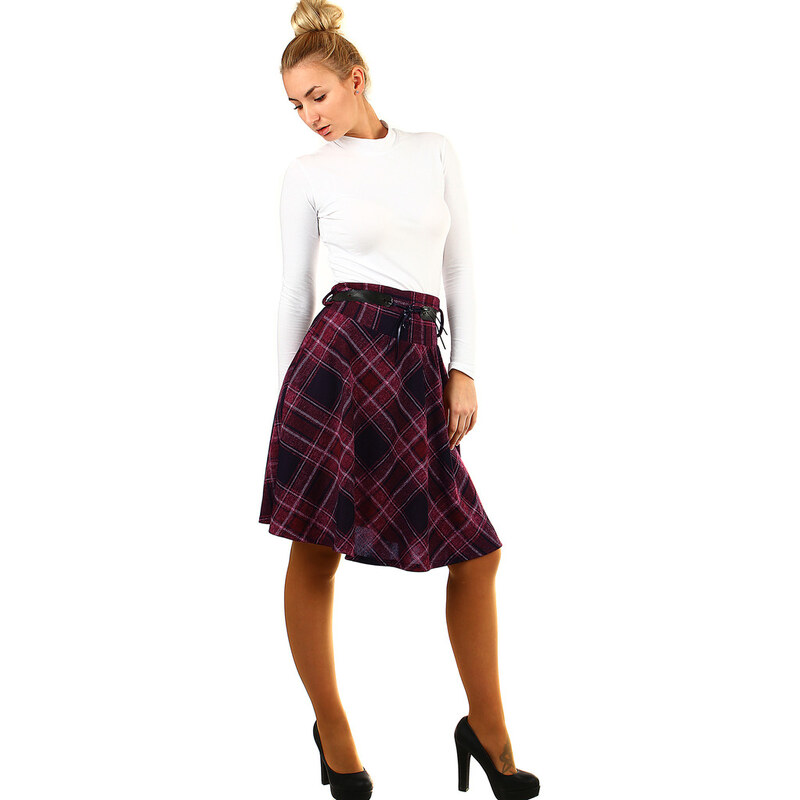 Glara Áčková sukňa s károvaným vzorom 47045093