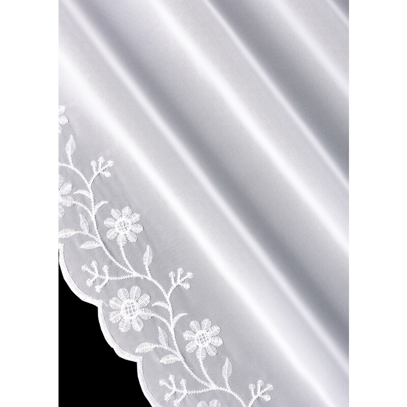 bonprix Záclona s výšívkou inkl. dekoračné úchyty (1 ks), farba biela