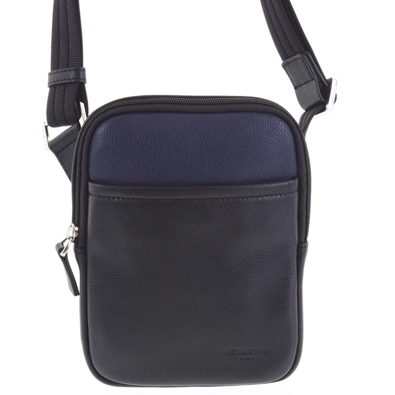 Pánska kožená taška na doklady čierno modrá - Hexagona Tuesday modrá 56864121