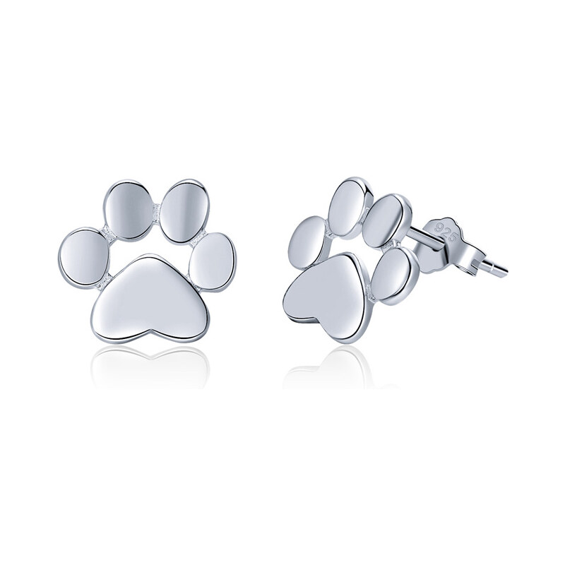 Olivie Strieborné náušnice SRDIEČKOVÉ LABKY 3377 14842402