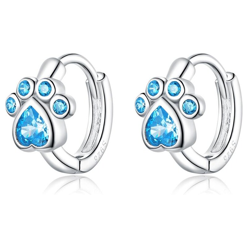 Olivie Strieborné náušnice MODRÉ LABKY 3383 14842408