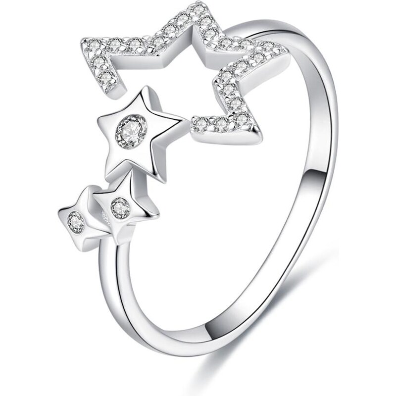 Olivie Nastaviteľný strieborný prsteň HVIEZDY 3390 14842415