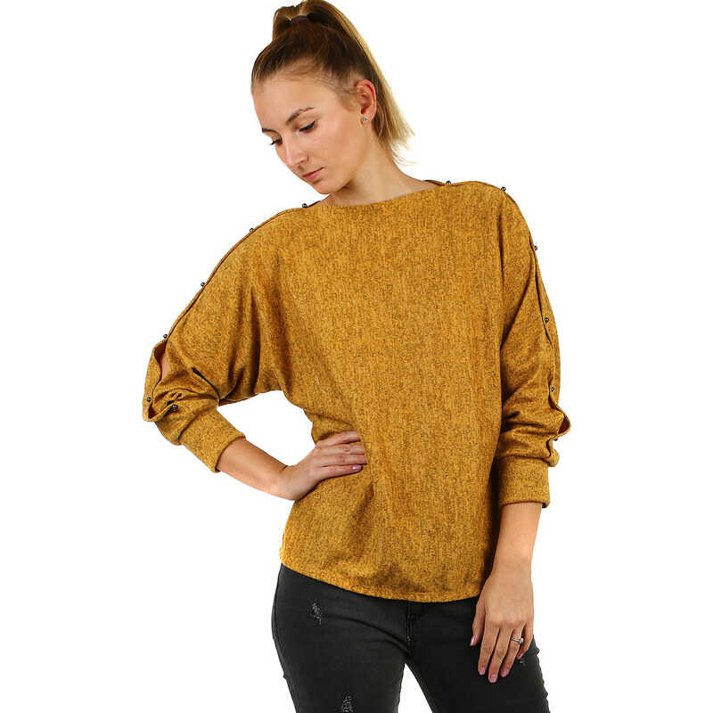 Glara Dámske mikinové tričko melírované 14827490