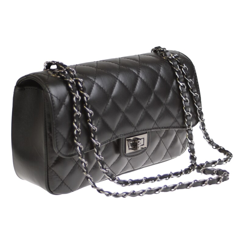 Čierna kožená talianska crossbody kabelka Eliana Nera Nuovo 14830886