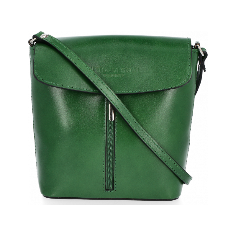 Kožené kabelka listonoška Vittoria Gotti zelená VG2012 61074721