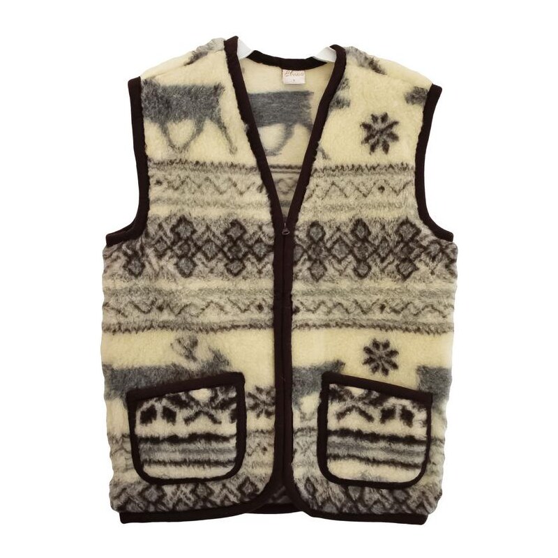 ELU Vesta z ovčieho rúna sivé SOBY 14858163