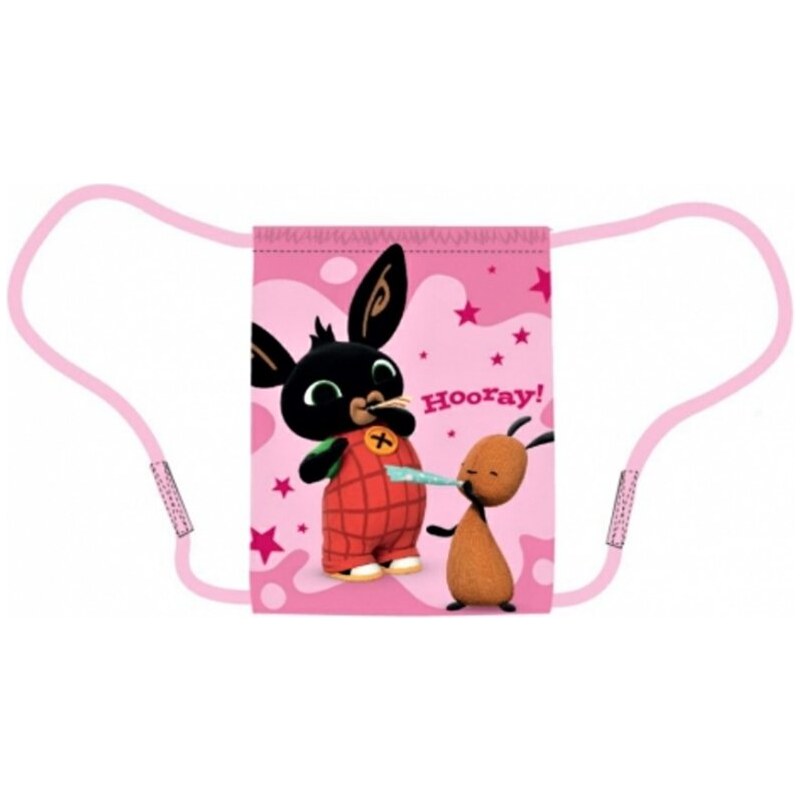 Setino Dievčenské vrecko na prezúvky Zajačik Bing Bunny - ružové - 33 x 41 cm