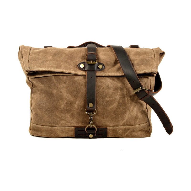 Glara Vintage plátená kabelka s kožou 36988224