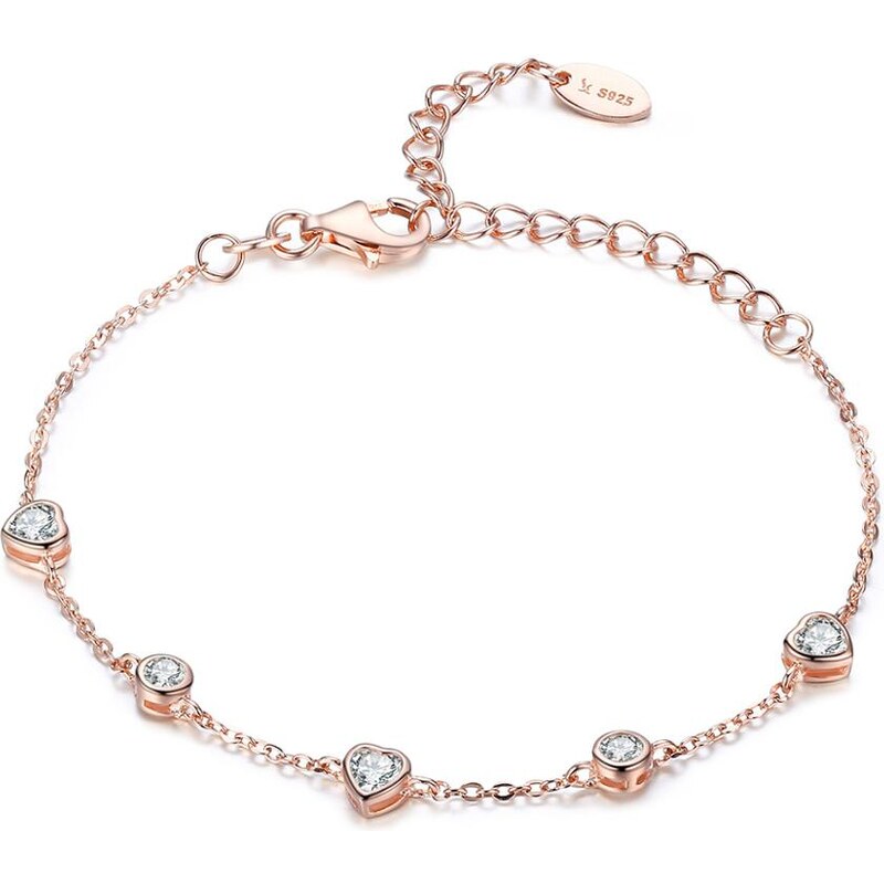 Olivie ROSE srdiečkový strieborný náramok 3442 14935820