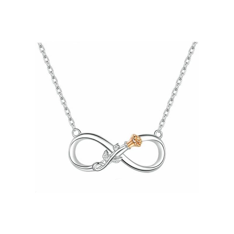 Glory strieborný náhrdelník Nekonečno Rose 63213179