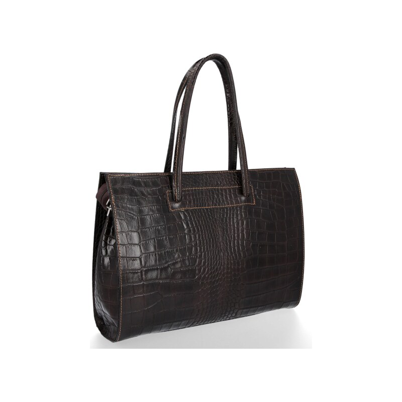 Kožené kabelka aktovka Vittoria Gotti čokoládová V2026 66812410