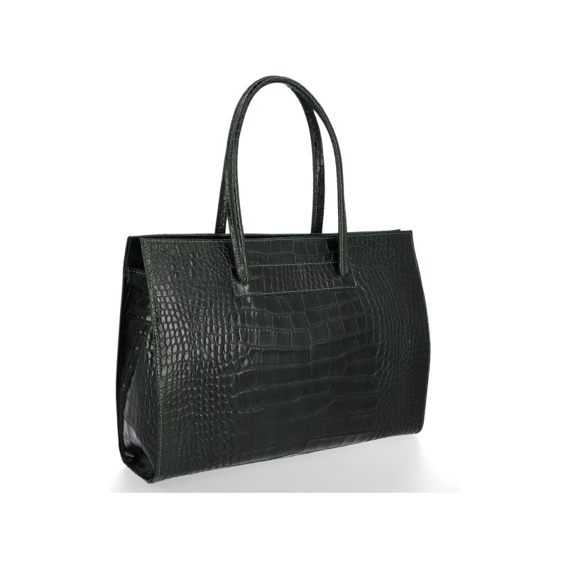 Kožené kabelka aktovka Vittoria Gotti fľašková zelená V2026 66812413