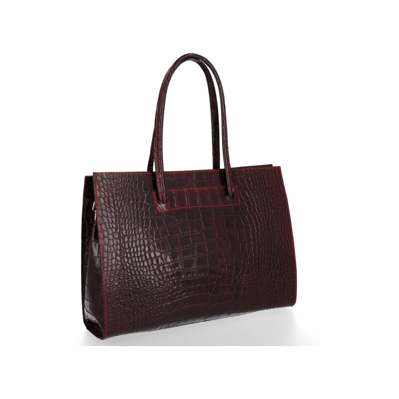 Kožené kabelka aktovka Vittoria Gotti bordová V2026 66812411