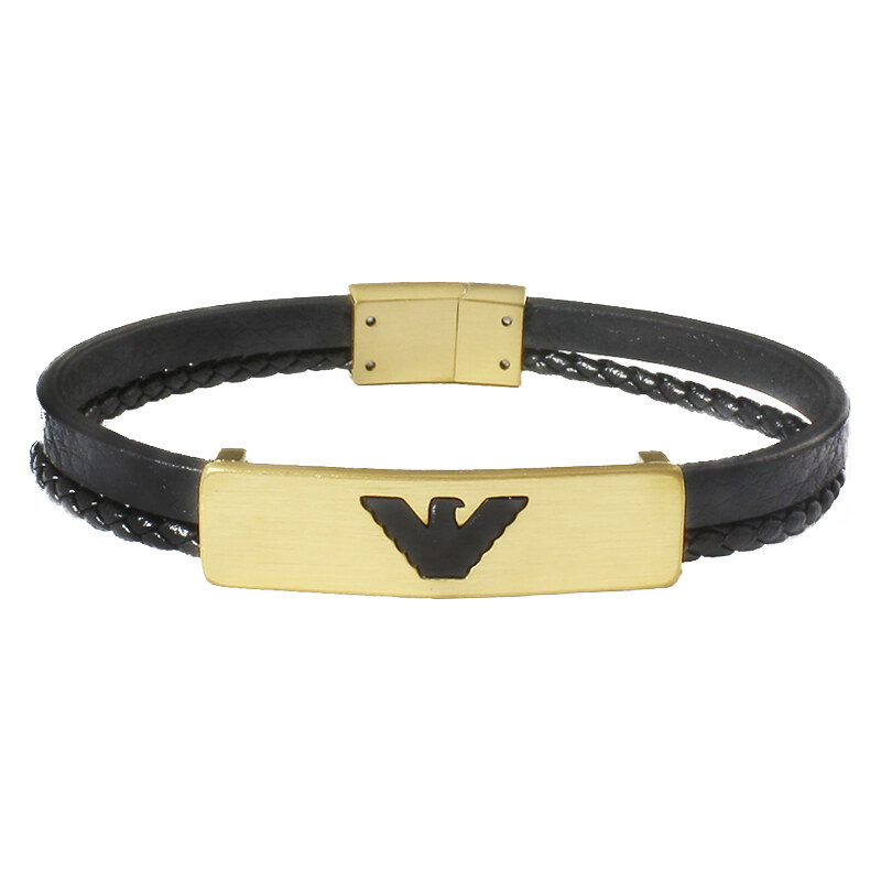 BM Jewellery Pánsky kožený náramok Gold S975190 15617490