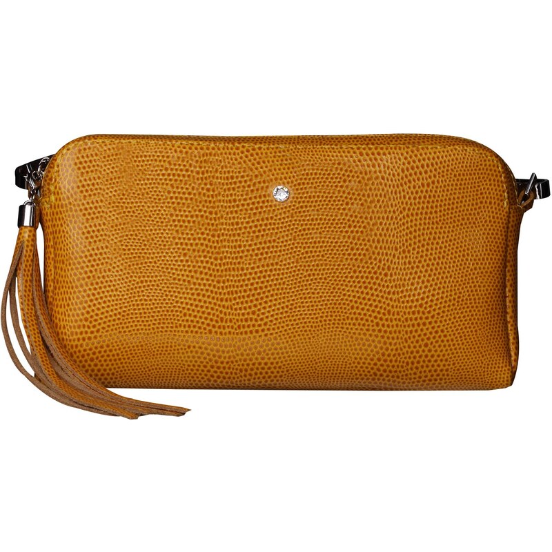 Malá kvalitná dámska kožená kabelka spoločenská Wojewodzic žltá 31601/PC19