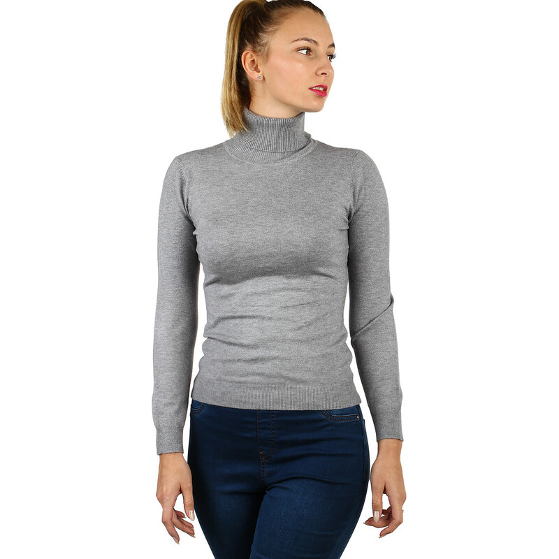 Glara Jednofarebný dámsky jemný rolák 36781568