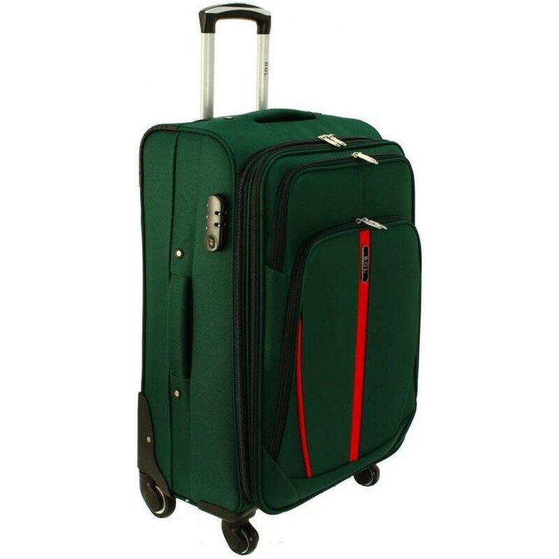 Rogal Zelený látkový cestovný kufor do lietadla "Practical" - veľ. M