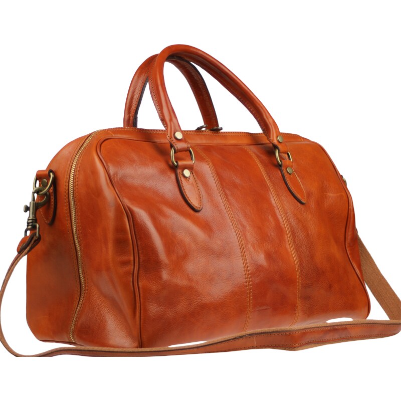 Kožená cestovná taška Tiberius Camel camel NovaKabelka.sk 15478542