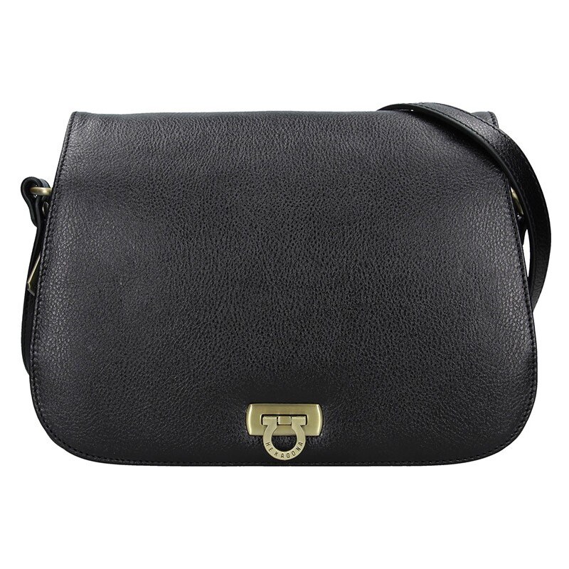 Dámska kožená kabelka Hexagona Alessia - čierná 48227415