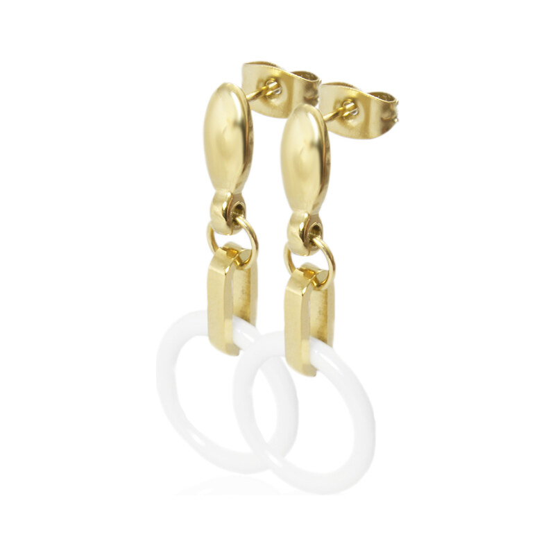 BM Jewellery Náušnice visiace keramické 1,4 ⌀ RING gold S987050 20962849
