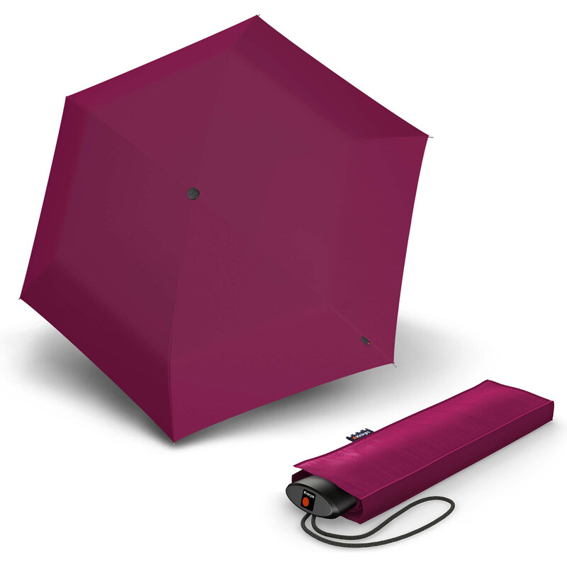 Knirps AS.050 Slim Small Manual - dámsky skladací plochý dáždnik červená