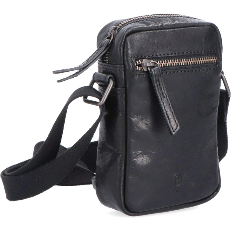 Kožená taška crossbody Poyem čierna 2220 Poyem C 64020113