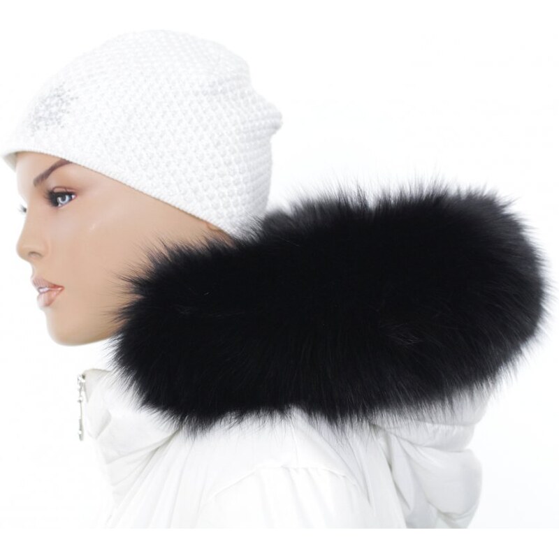 Sikora Kožušinový lem na kapucňu líška čierna L 06/16 (53 cm) 68069679