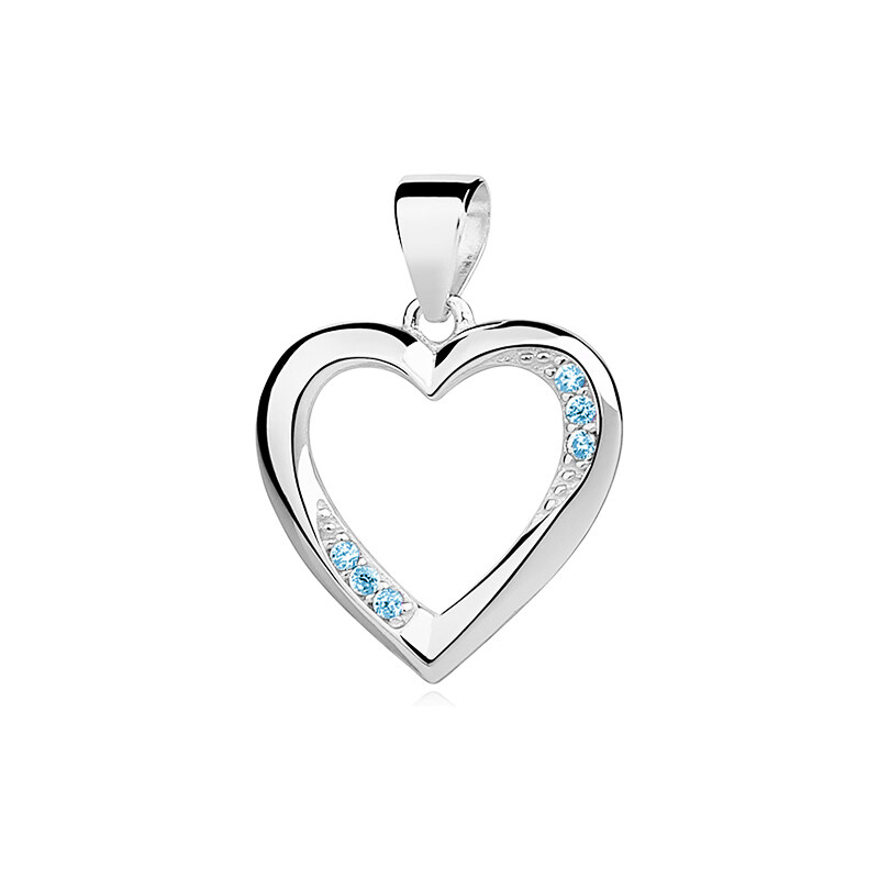 Olivie Strieborný prívesok AKVAMARÍNOVÉ SRDCE 3934 17146407