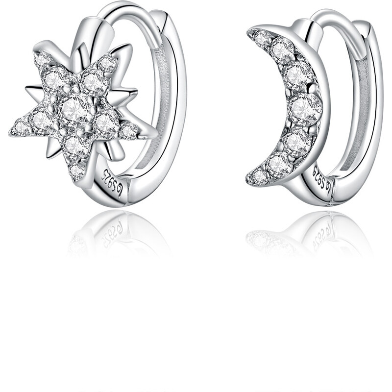 Emporial strieborné náušnice Měsíc a hvězda BSE289 28172310