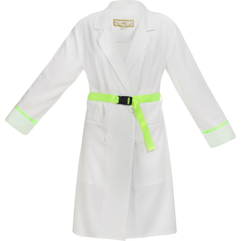 MYMO Prechodný kabát neónovo zelená / biela 65867335