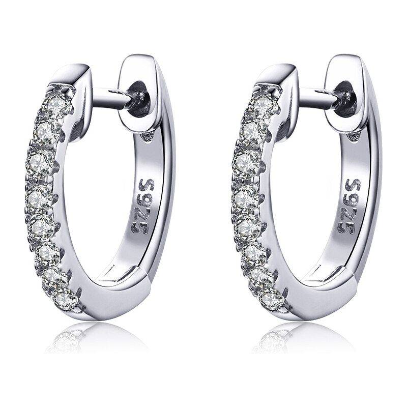 Emporial strieborné náušnice Trblietavé krúžky SCE498-A 28135165