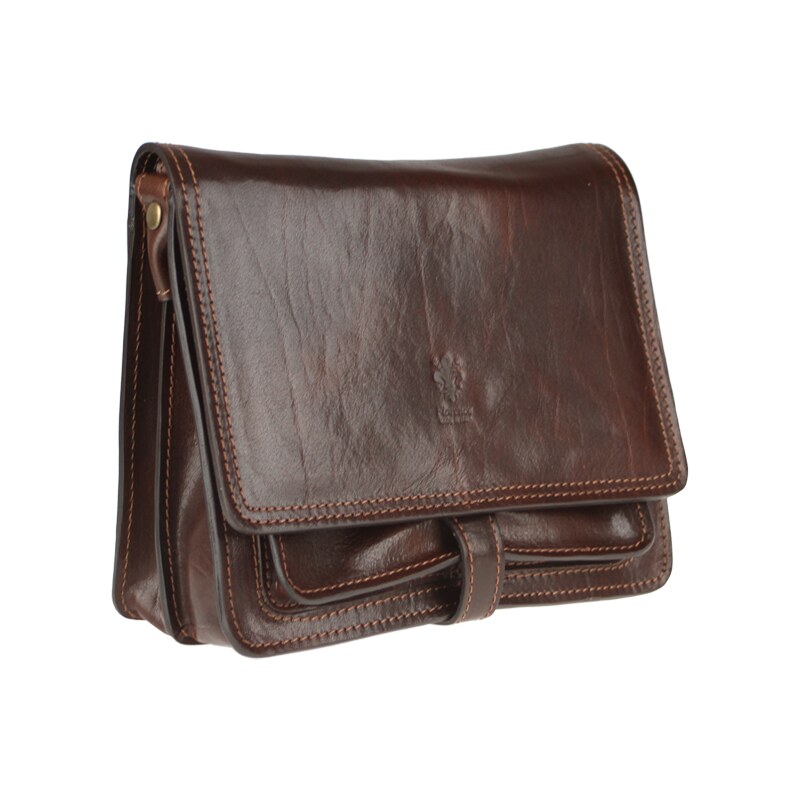 Cafe kožená talianska crossbody kabelka Quieta Cafe NovaKabelka.sk 11095812