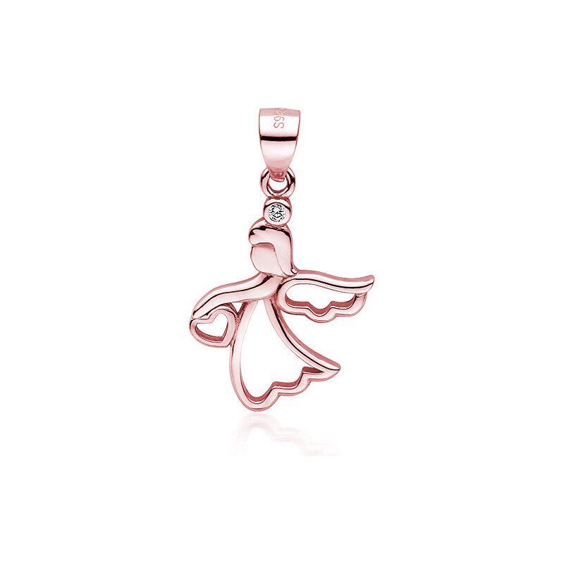 Olivie Strieborný prívesok RUŽOVÝ ANJEL so srdiečkom 3662 16605130