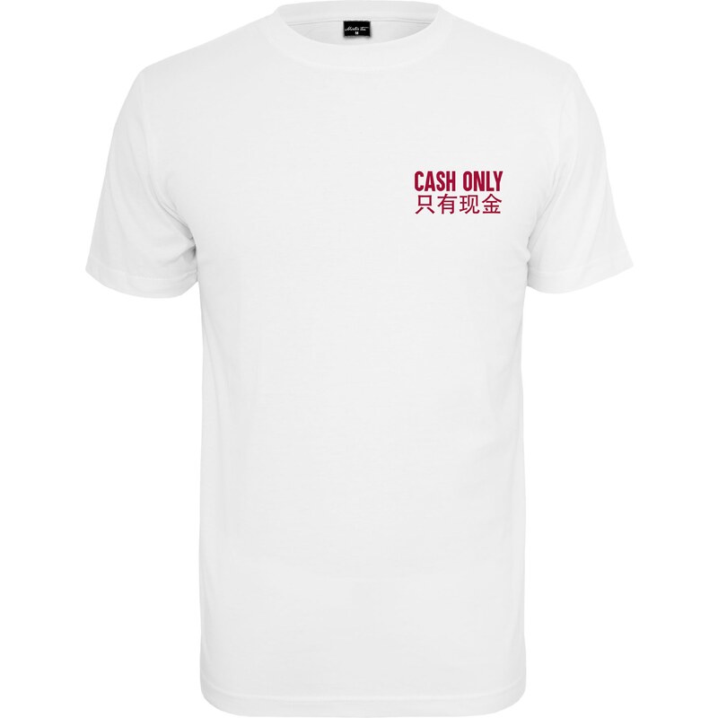 Mister Tee Tričko Cash Only čerešňová / biela 65867193