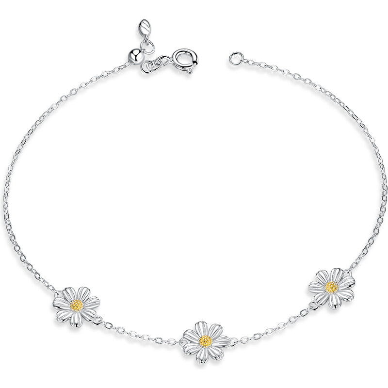 Emporial strieborný nastaviteľný náramok Svietivé sedmokrásky SCB165 24620274