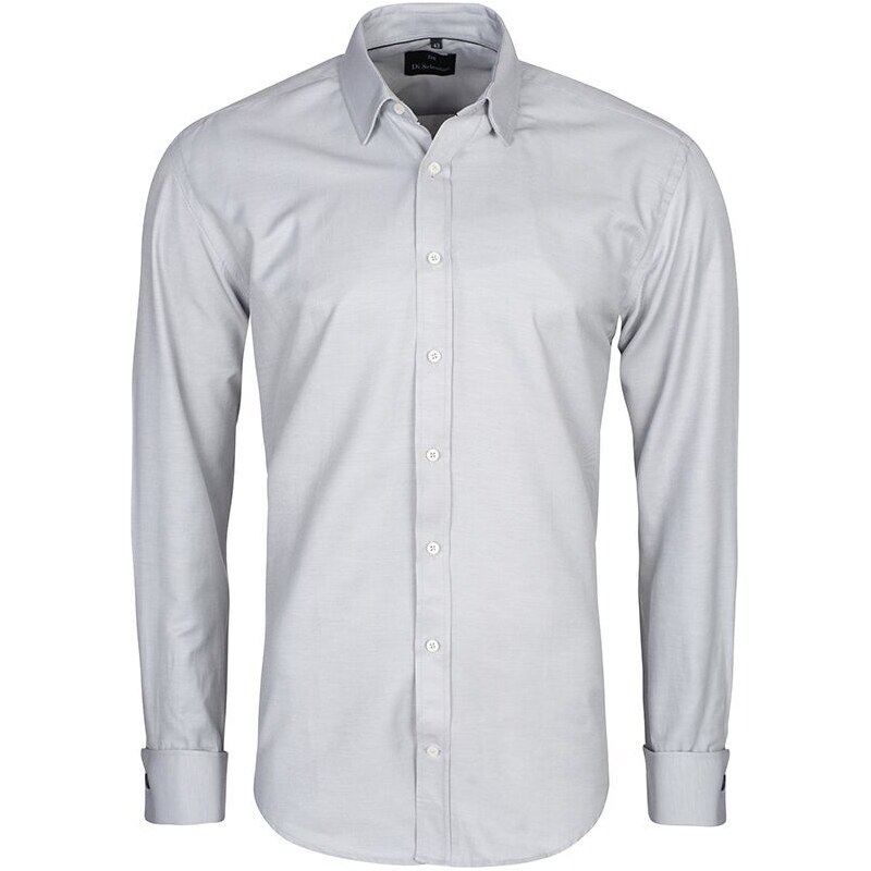 Di Selentino Šedá košeľa na manžetový gombík v SLIM STRIHU - 11351533