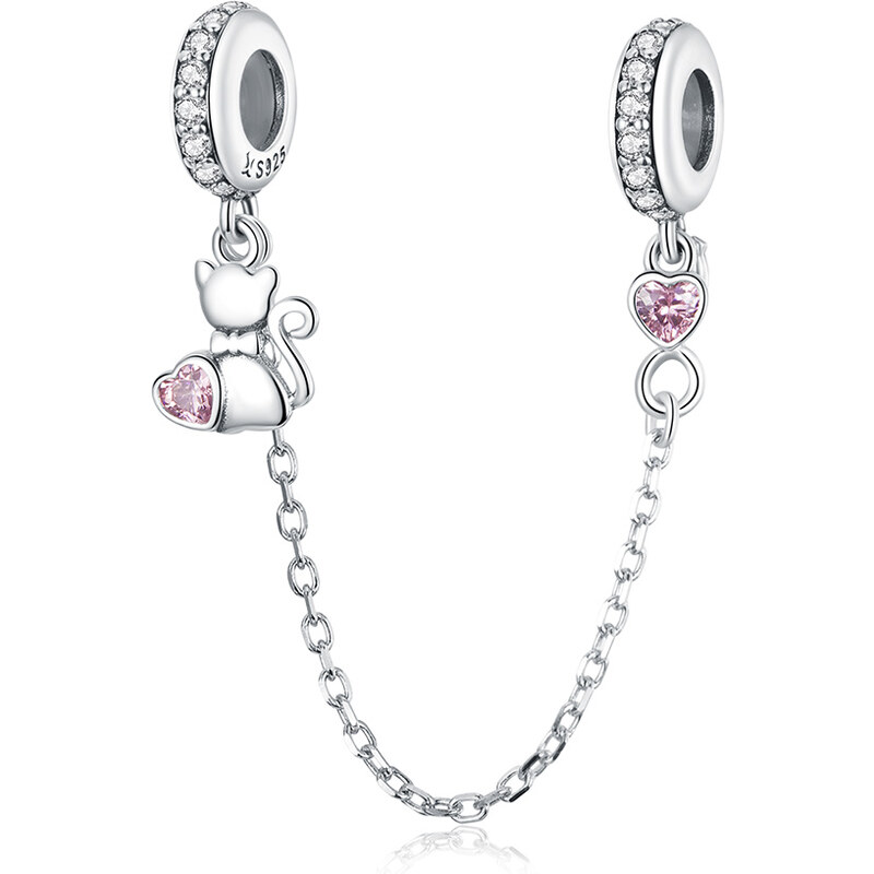 Emporial strieborný prívesok Bezpečnostná retiazka Milovaná mačka 24464397