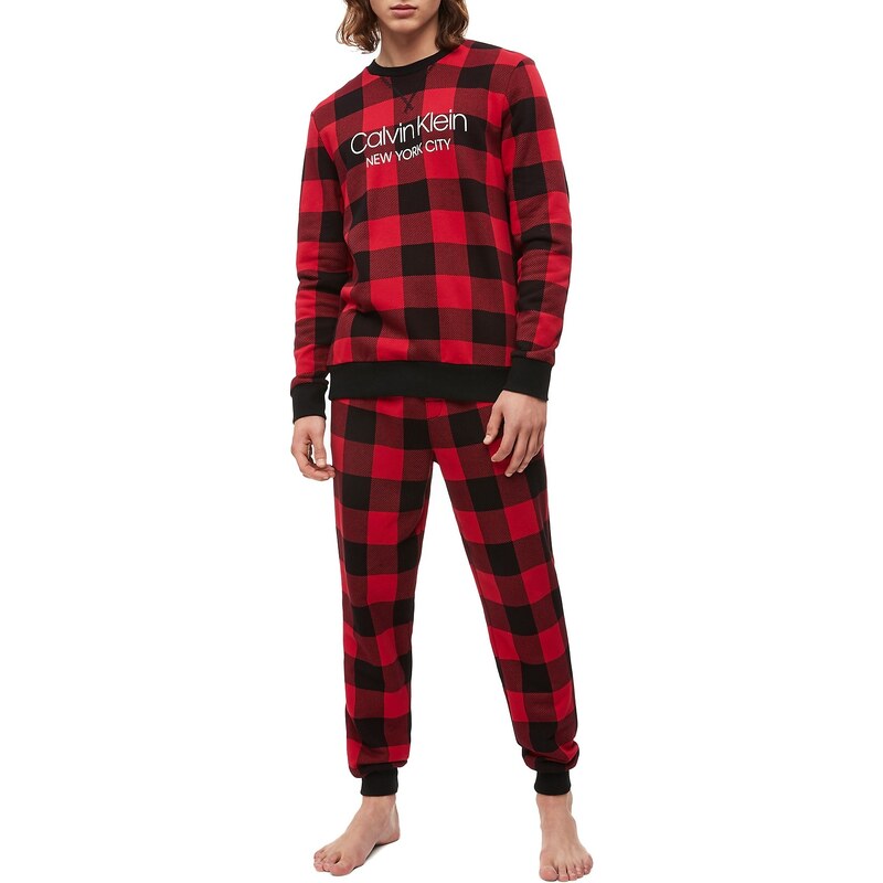 Pánske tepláky NM1726E-5VJ čiernočervená - Calvin Klein 35528214
