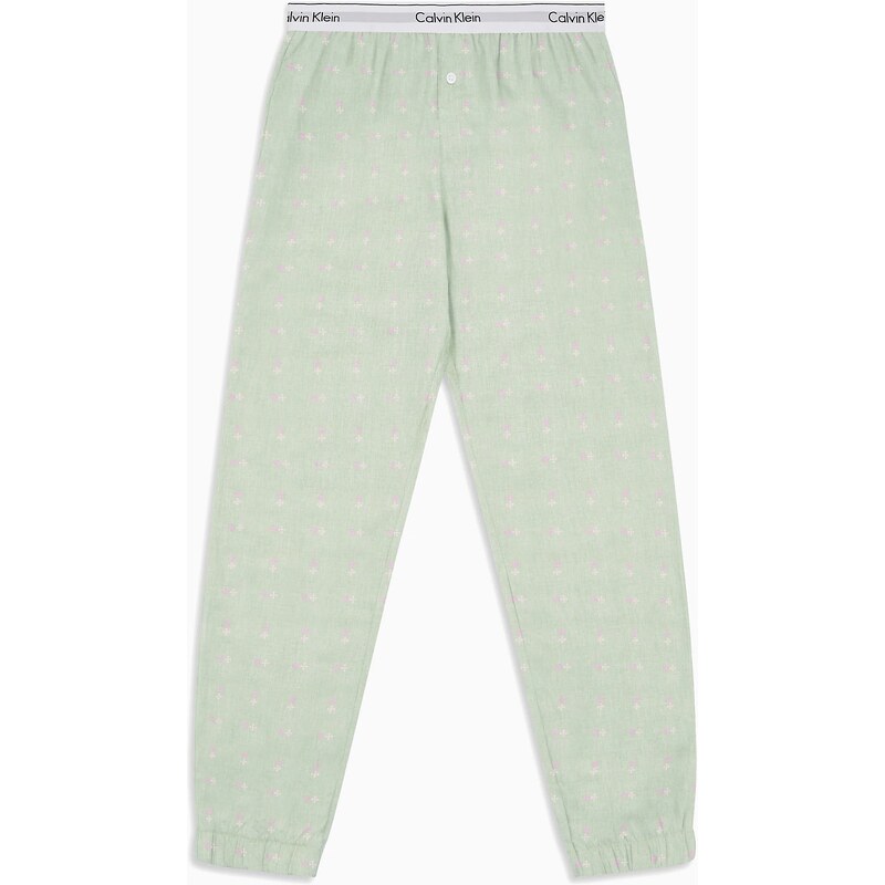 Dámske pyžamové nohavice QS5934E-FPV zelená - Calvin Klein 35666849
