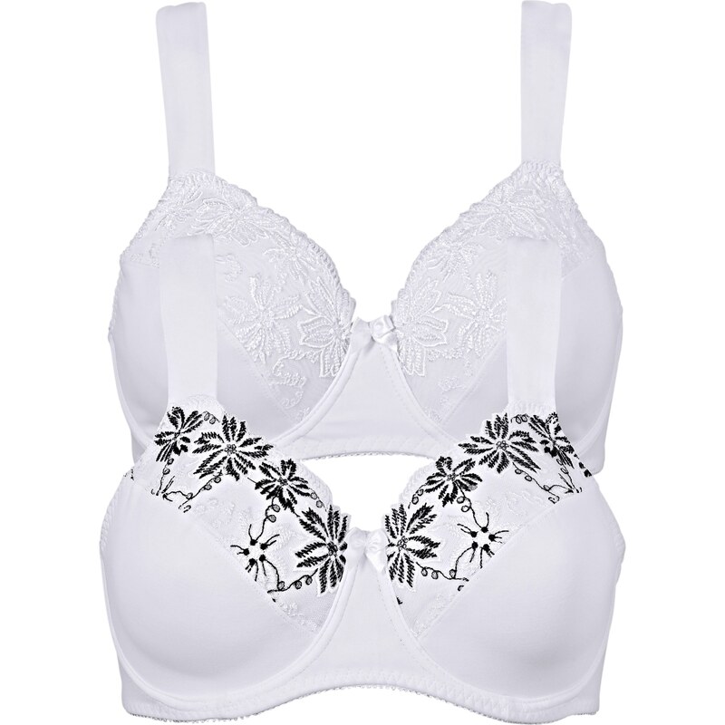 bonprix Podprsenka s kosticami, s vystuženými ramienkami (2 ks), farba 44731948