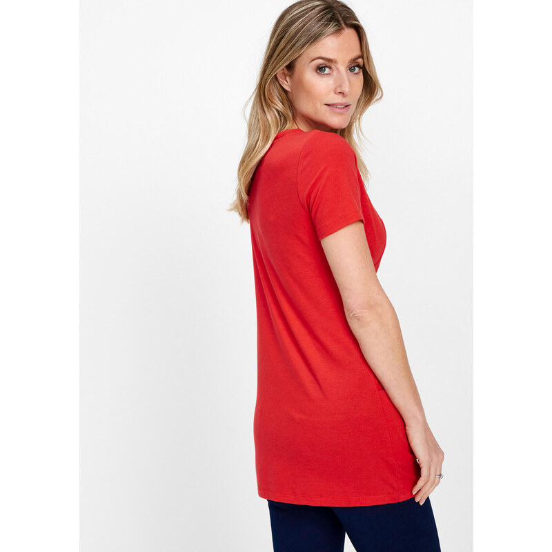 bonprix Dlhé tričko, farba červená