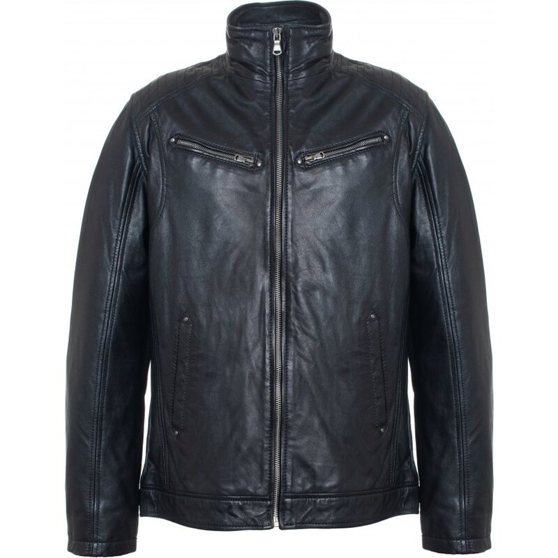 MAX Pánska kožená bunda ZADAR čierna 16123893