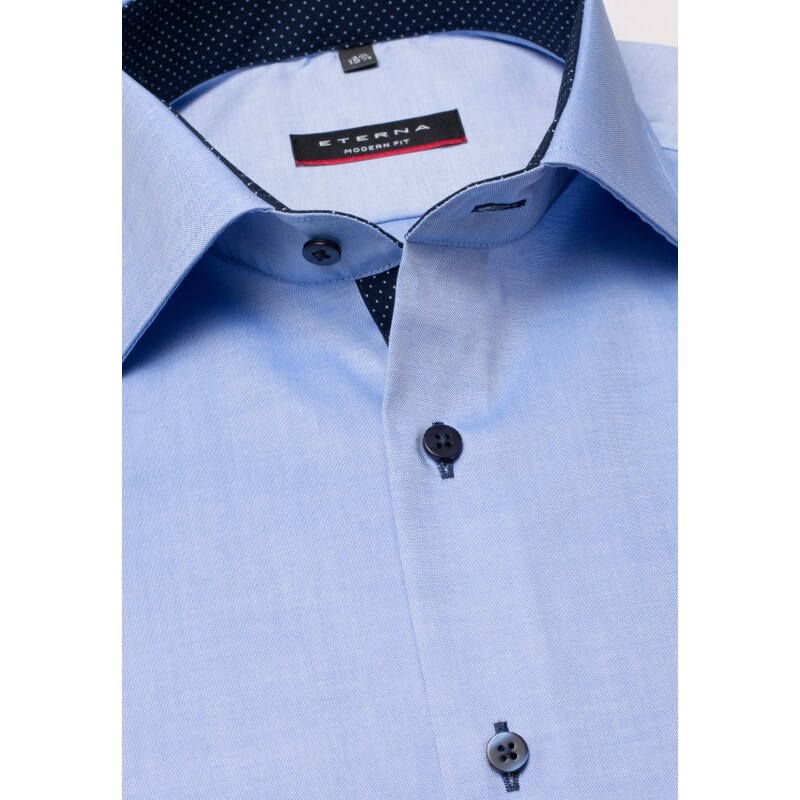 Pánska košeľa ETERNA Modern Fit Royal Oxford modrá s navy kontrastom 15181736