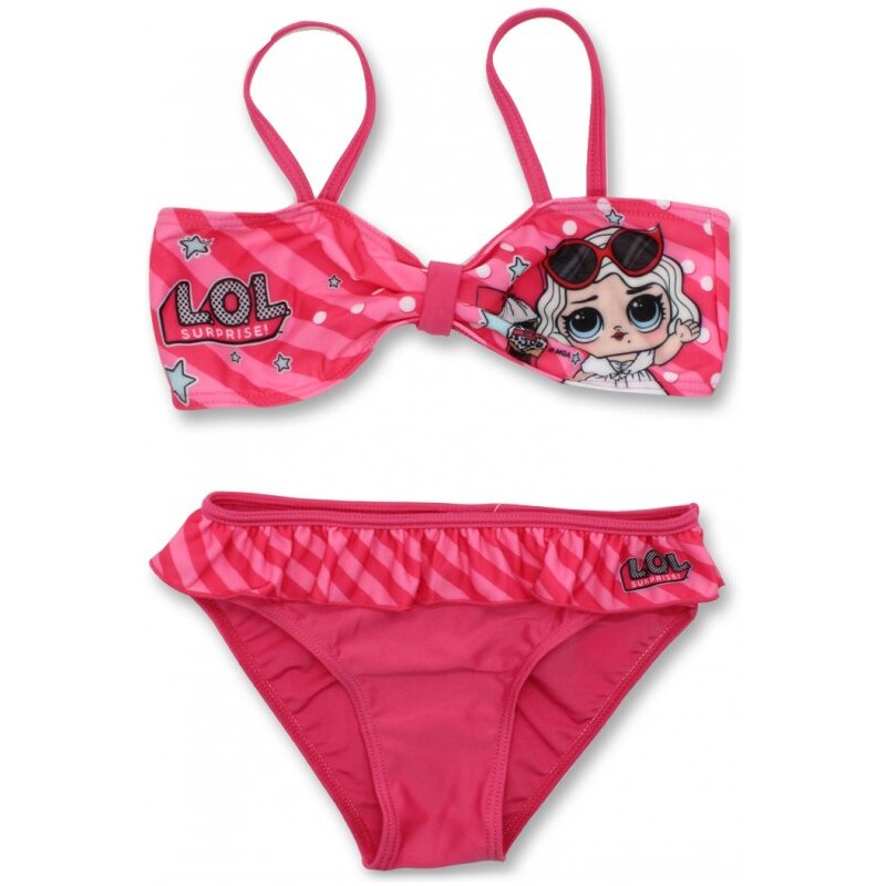 Setino Dievčenské dvojdielne plavky / bikiny L.O.L. Surprise - tmavo růžové